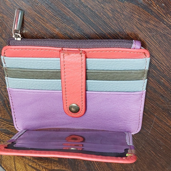 Vera Pelle Multicolered Card Coin Wallet - Picture 3 of 3